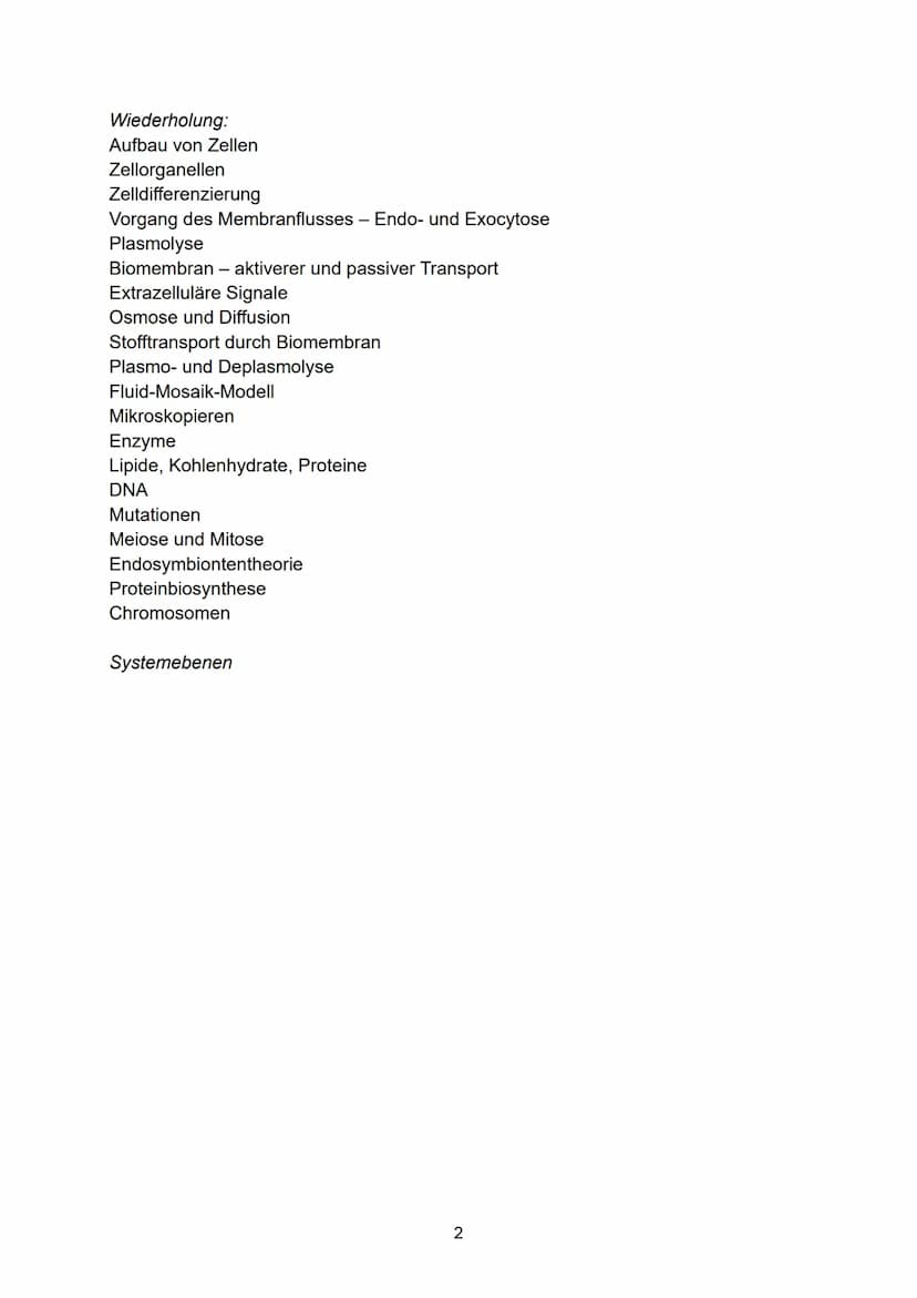 Abitur Biologie 2024 - mündlich P5
Themen:
Wiederholungen
Systemebenen
Basiskonzepte S.168
1. Funktionszusammenhänge: Leben und Energie
2. F