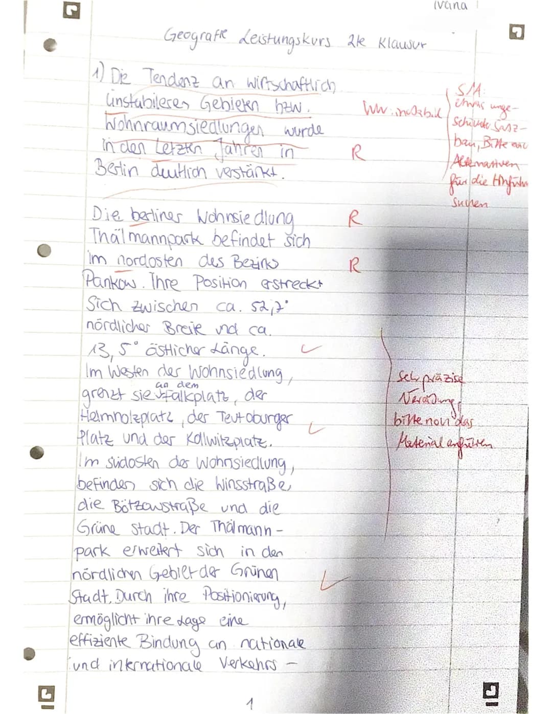 Gutachten
Z. Klausur 2023, Leistungskurs Geografie
Kurs-/Schulhalbjahr: 1. Kurs-/ Schulhalbjahr
Aufgabenart:
Defaultaufgabenart
Kursleitung: