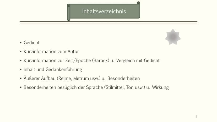 AN SEINE BRAUT
- Johann Christian Günther
Lara Weller, Stephanie Mandernach EP2 ■
Gedicht
■
Inhaltsverzeichnis
■ Kurzinformation zum Autor
▪