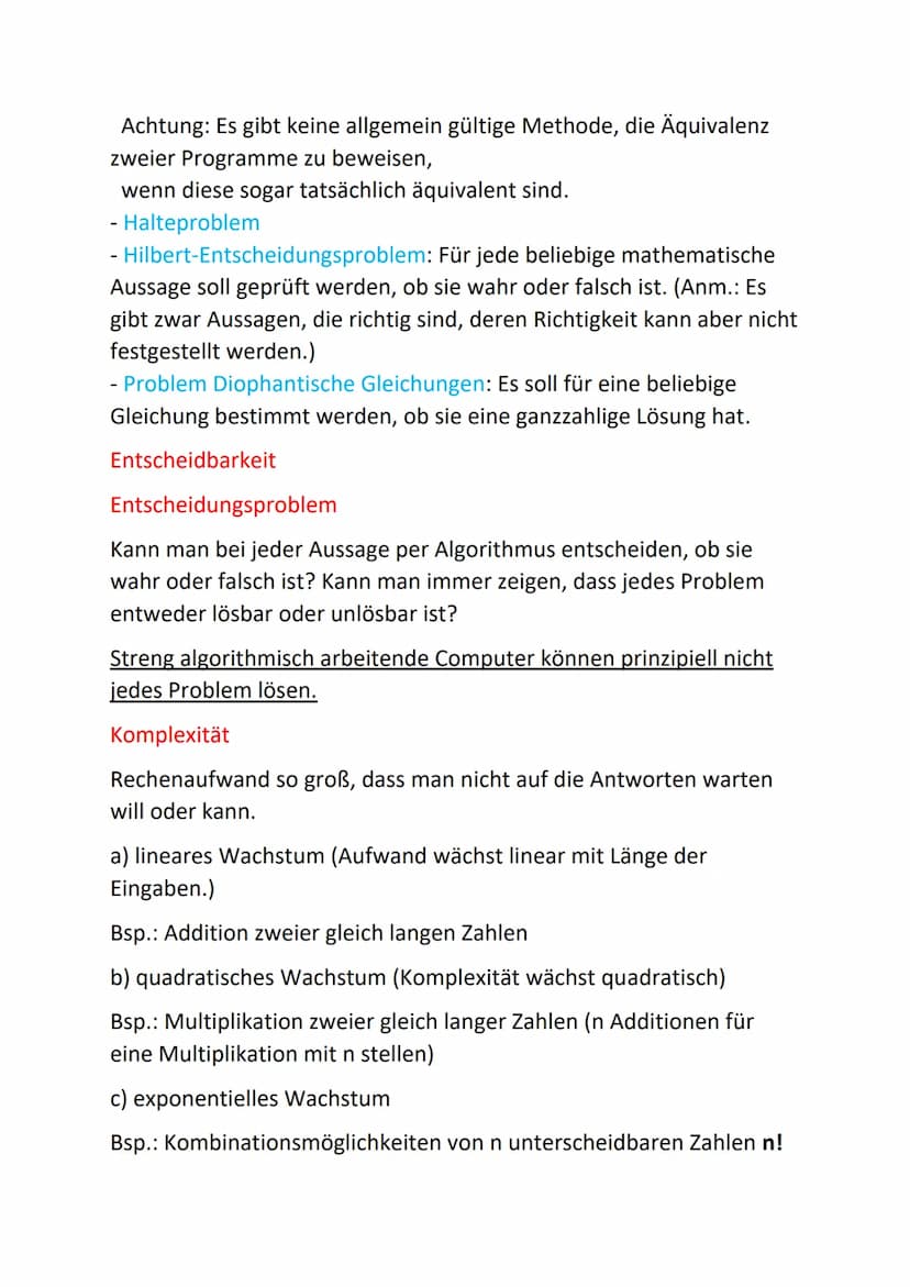 Grenzen der Programmierung und der Informatik
1. Theoretische Grenzen
Programmierbarkeit und Berechenbarkeit
Was bedeutet ,,berechenbarkeit"