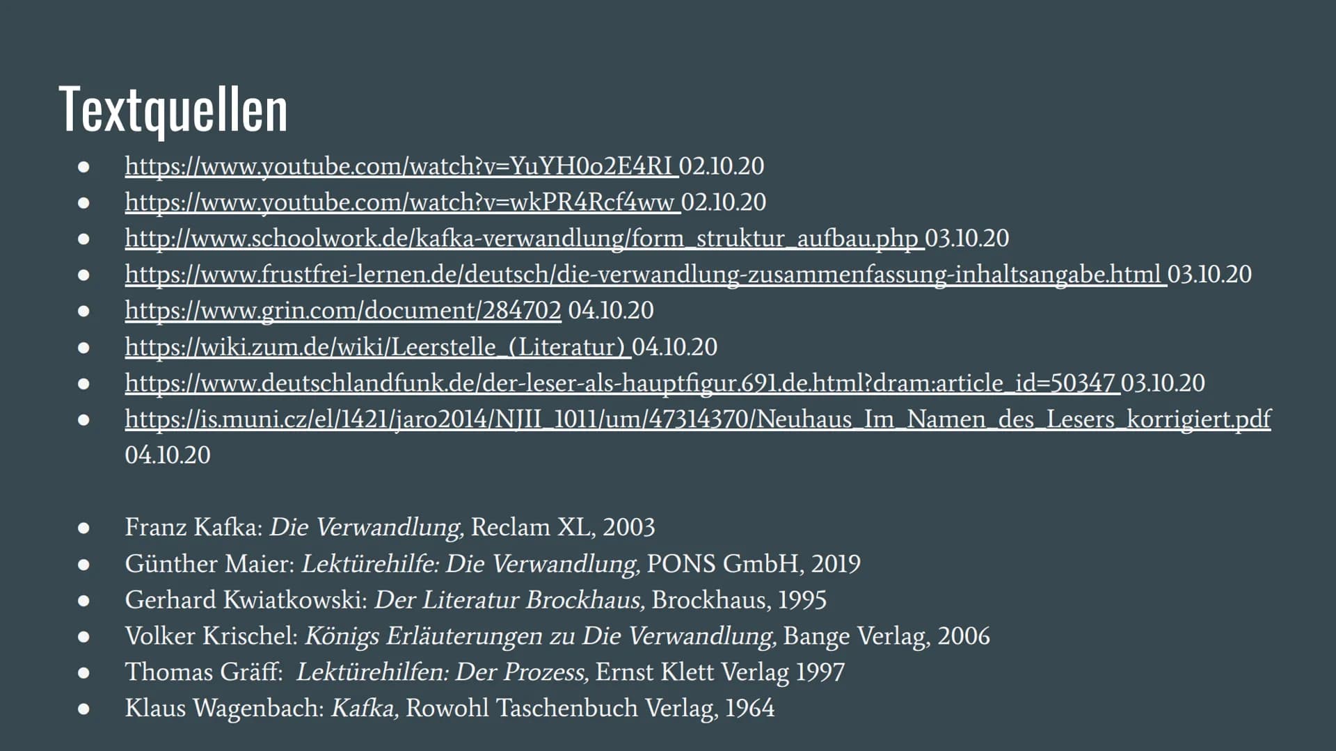 Die Verwandlung Kafka (Deutsch) als PDF Knowunity