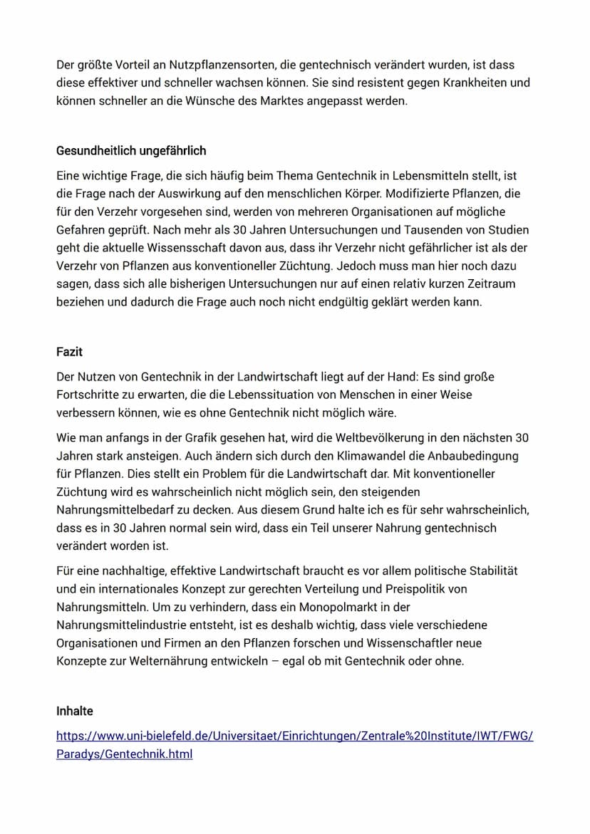 Themen
Leitfrage: Können wir 2050 unsere wachsende Weltbevölkerung noch ohne genetisch
veränderte Lebensmittel ausreichend ernähren?
●
●
(Ei