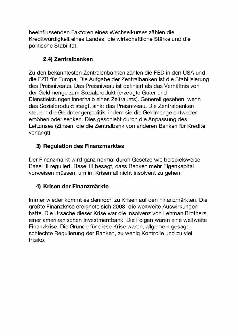 International Finanzmärkte
1) Definition
Unter internationalen Finanzmärkten versteht man ,,...die Gesamtheit
aller Transaktionen an ausländ