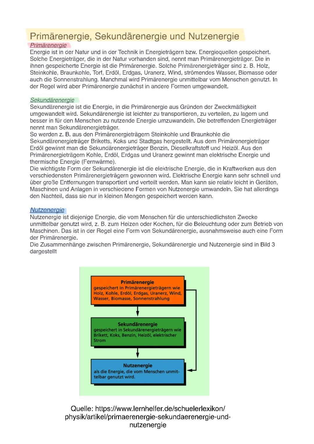 Was ist Primär-, Sekundär- und Nutzenergie? - Einfache Beispiele und Erklärungen