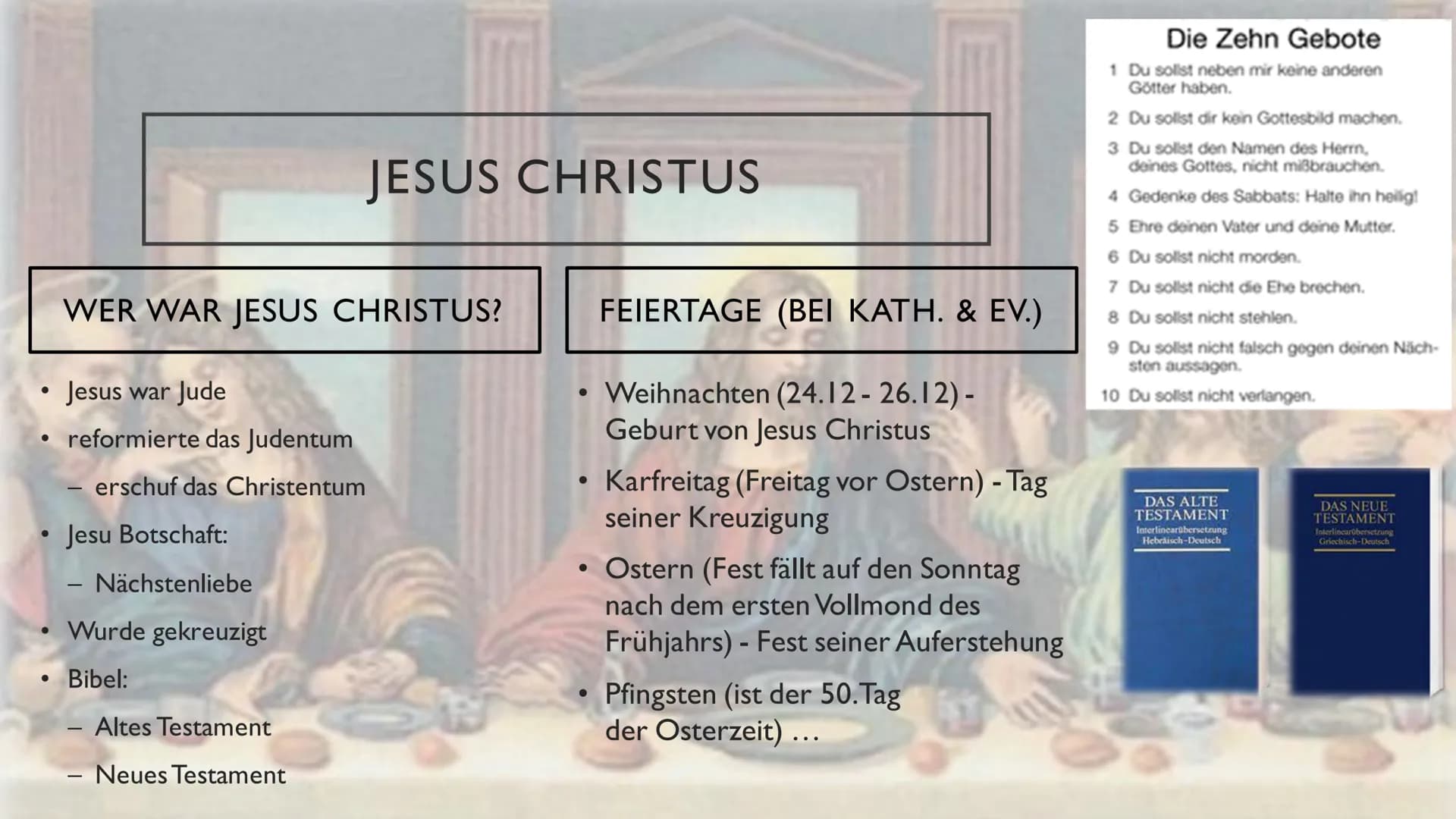 DAS CHRISTENTUM
OPY
eine Präsentation von Kelly
DI
XC
EGO TAS-
SUM ET
VIA VITA
VERI
कम INHALTSVERZEICHNIS
Fakten
Konfessionen
Jesus Christus