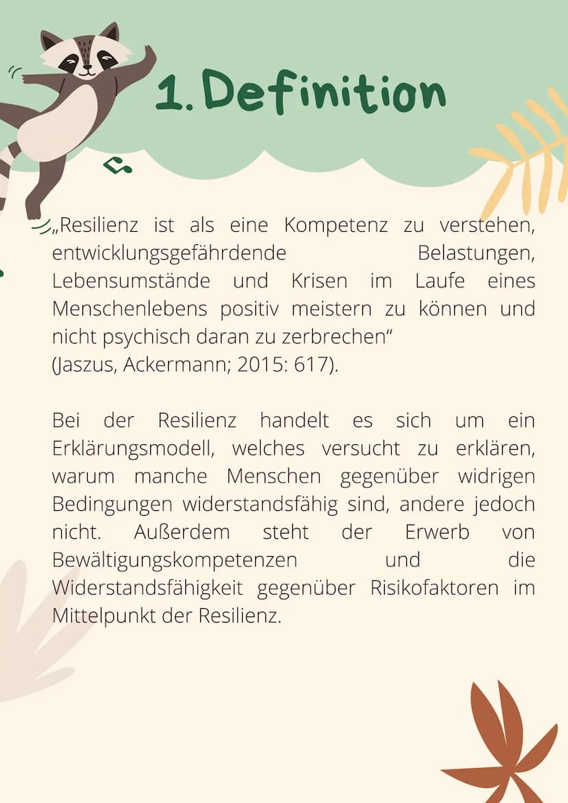 RESILIENZ
Informationen für Eltern und
pädagogische Fachkräfte
R Inhalt
1. Definition
2. Kauai-Studie
3. Schutzfaktoren
4. Risikofaktoren
5.