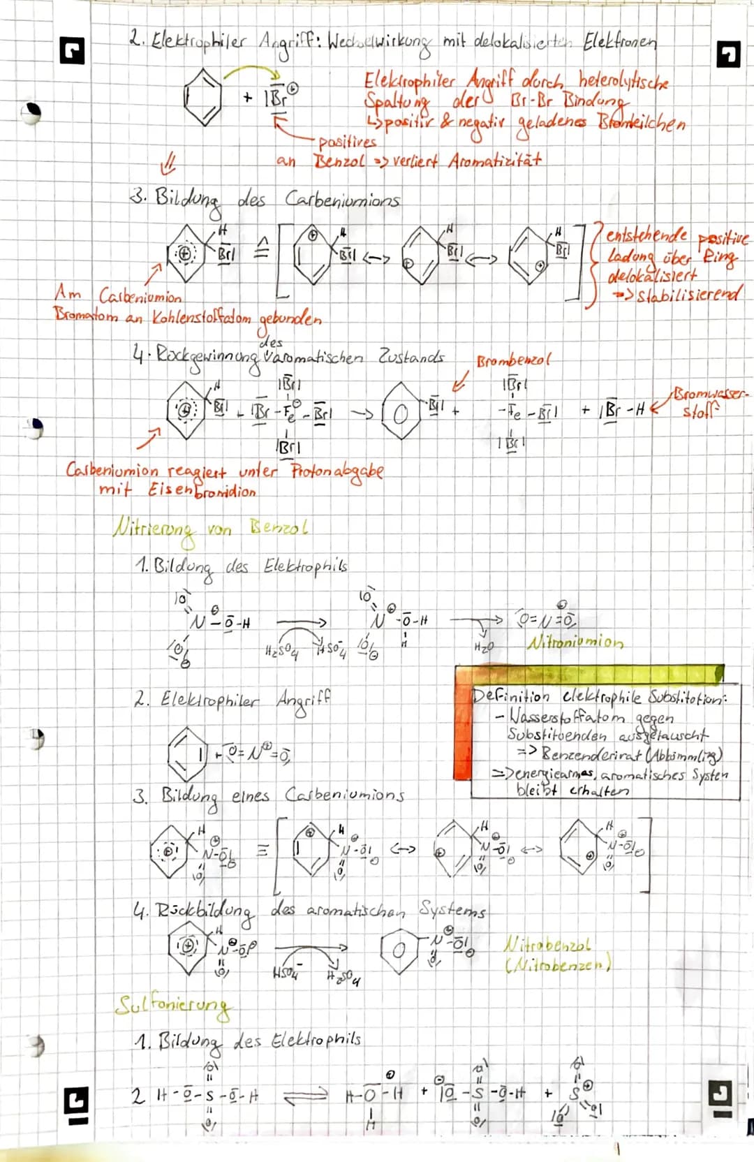 O
• Aromate
Klausurrelevant:
-Merkmale von
Aromaten
- Elektrophile
Substitution
-M- & 1. Effekt
(Zwischen substitution)
-Substitution an den