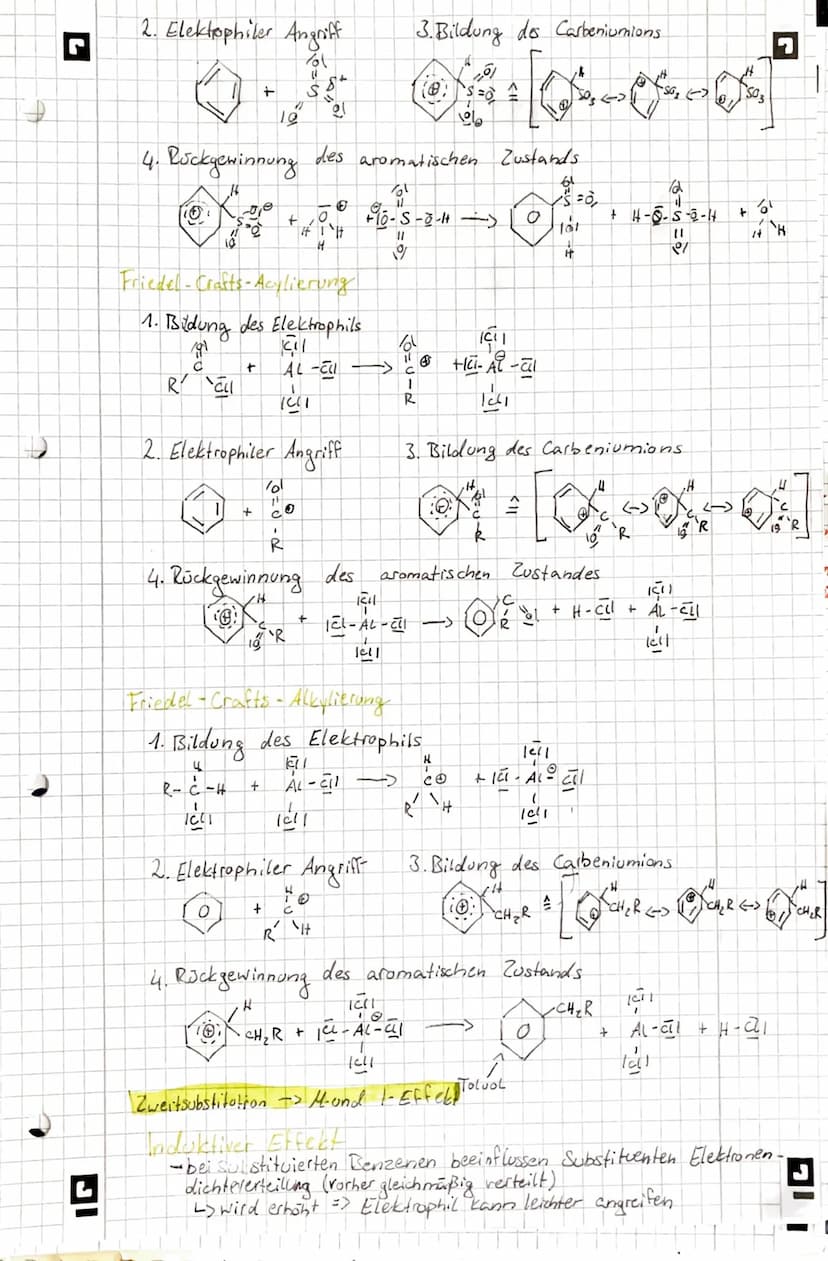 O
• Aromate
Klausurrelevant:
-Merkmale von
Aromaten
- Elektrophile
Substitution
-M- & 1. Effekt
(Zwischen substitution)
-Substitution an den