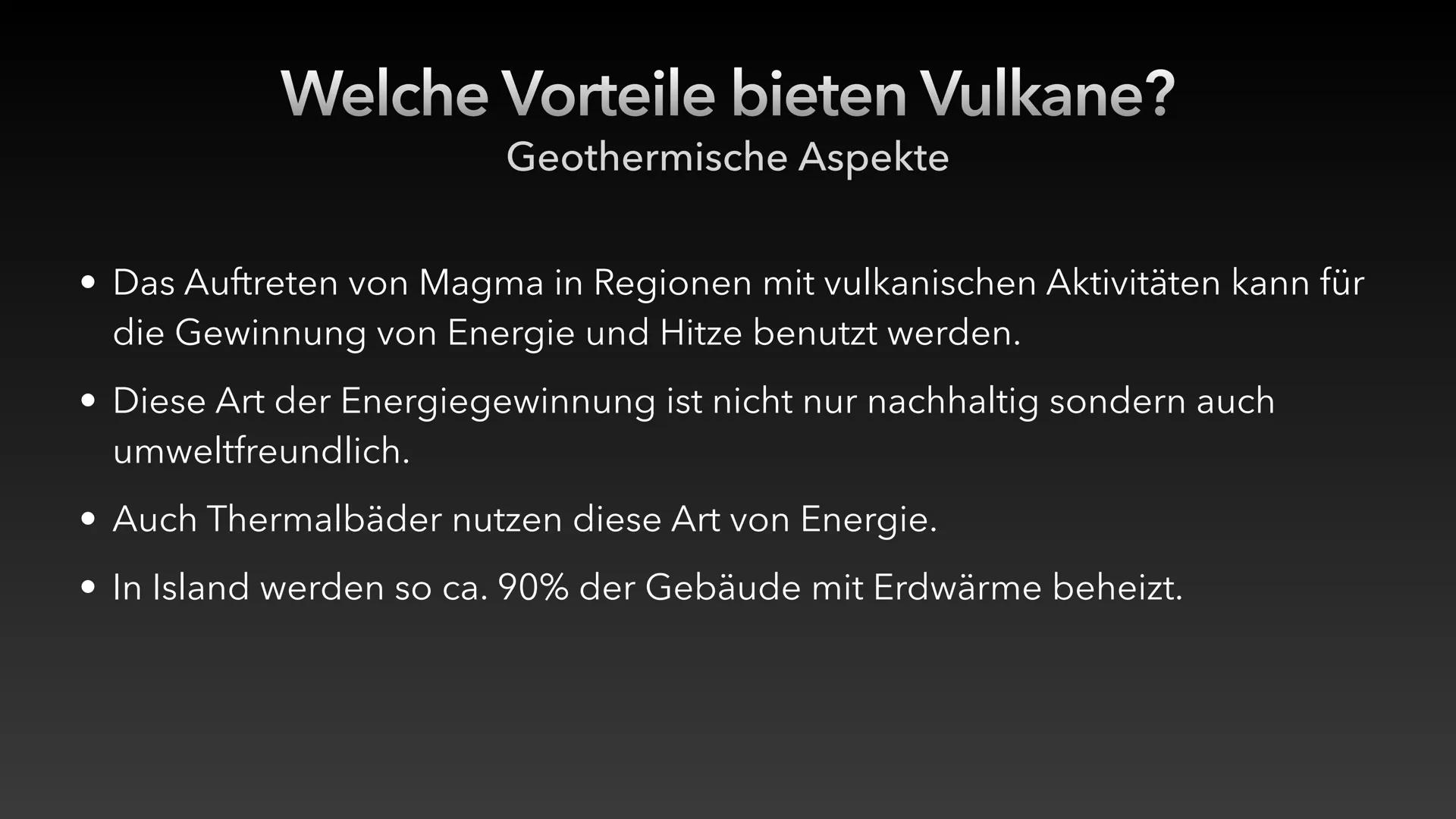 Leben in der Nähe von Vulkanen
Vor- und Nachteile
Landwirtschaftliche Aspekte:
Die Erde in der Nähe von Vulkanen ist sehr fruchtbar, weil di