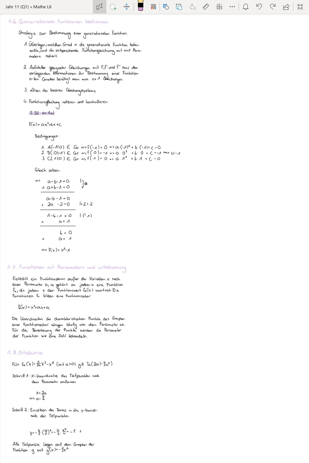 Jahr 11 (Q1) >> Mathe LK
Potenzregel:
f(x)=x"
F'(x)=x^-^
2. B. f(x)= x³
f'(x)=3x³-1
= 3x²
NEW
alysis
1. EIGENSCHAFTEN Ganzzationales Funktio