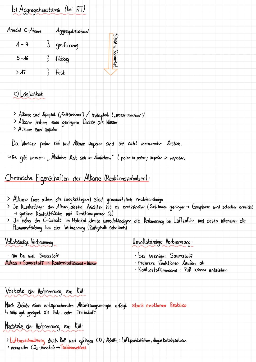 1. Homologe Reihe der Alkane
Name
Methan
Ethan
Propan
Butan
Pentan
Hexan
Heptan
Octan
Nonan
Decan
n-Butan
Summenformel
CH4
C₂H6
Isomerie der