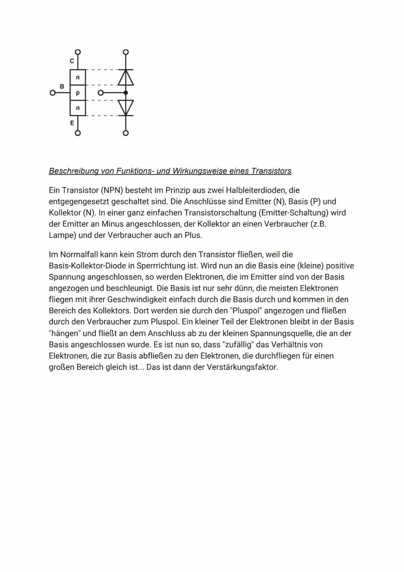 Dioden und Transistoren
Innerer Aufbau einer Diode
Eine Halbleiterdiode, kurz auch Diode genannt, ist ein elektronisches Bauelement,
das aus