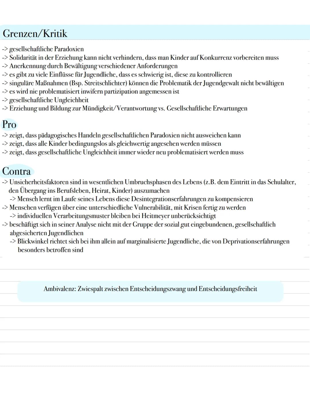 Heitmeyer Grundannahmen
Heitmeyer geht davon aus, dass das zentrale Problem der heutigen Gesellschaft, die Individualisierung ist.
Individua