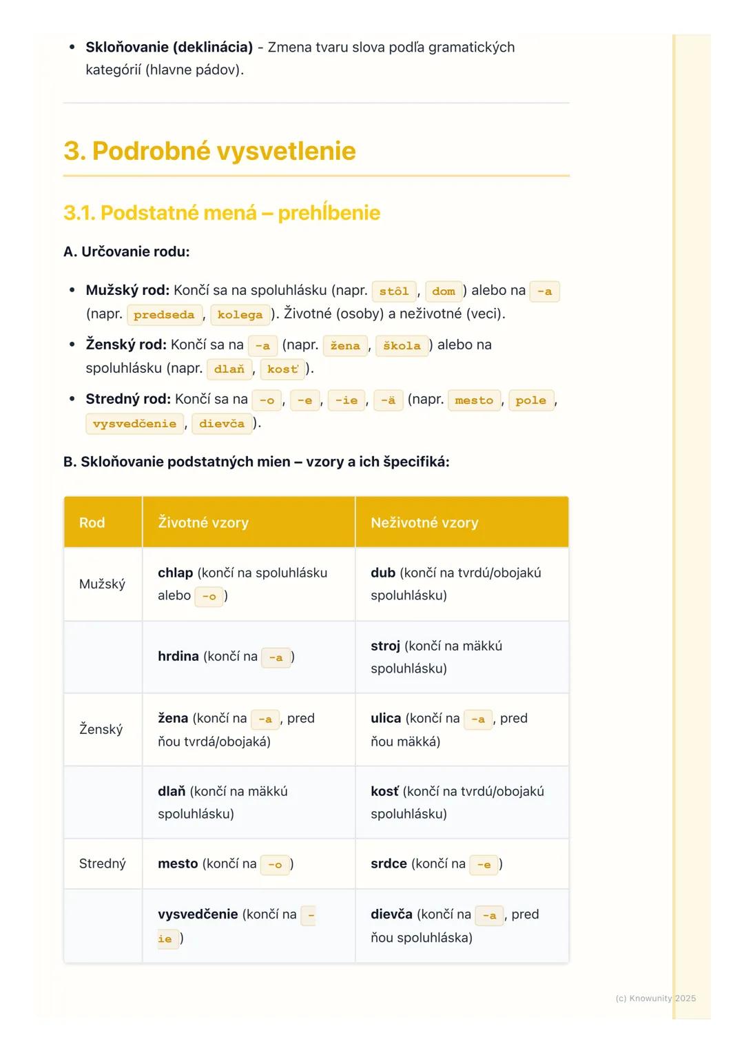 # Podstatné mená a prídavné
mená (prehĺbenie)

1. Prehľad a úvod

Takže, znova sa vraciame k podstatným a prídavným menám. Viem, že sme sa
o