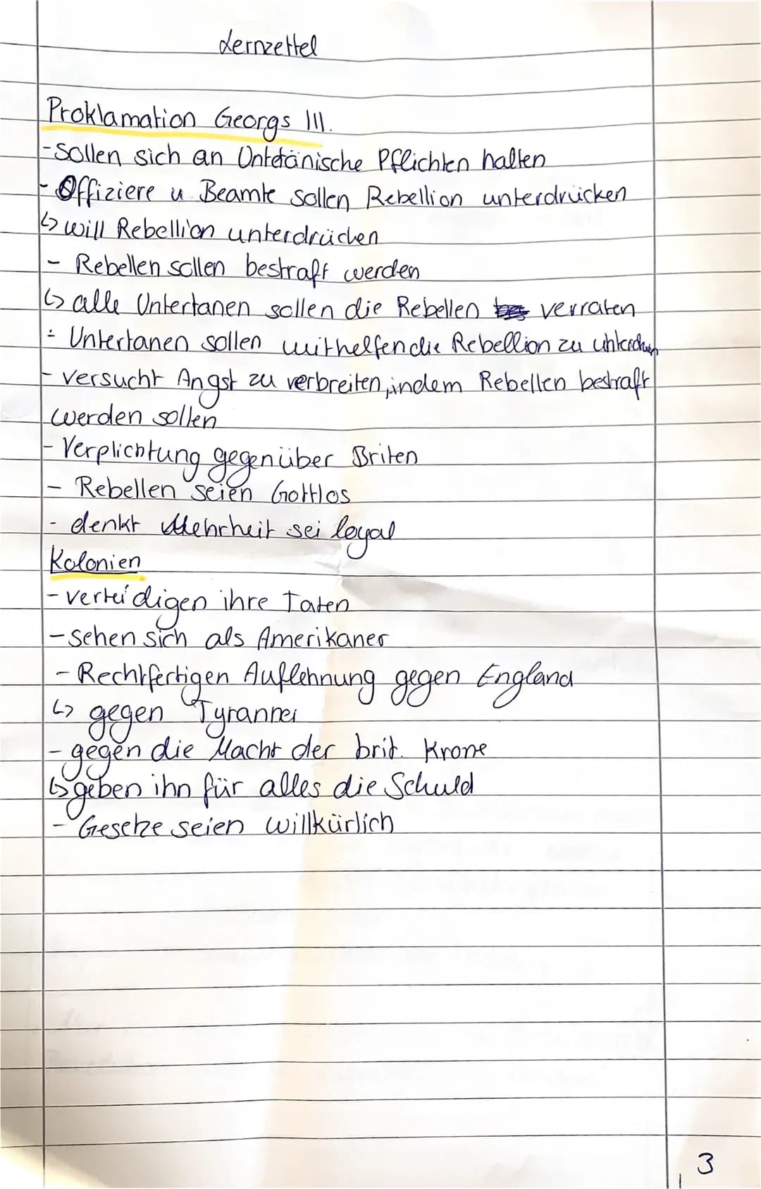 Proklamation Georgs 111
-Sollen sich an Unteränische Pflichten halten.
• Offiziere u Beamle sollen Rebellion unterdrücken
12 will Rebellion 