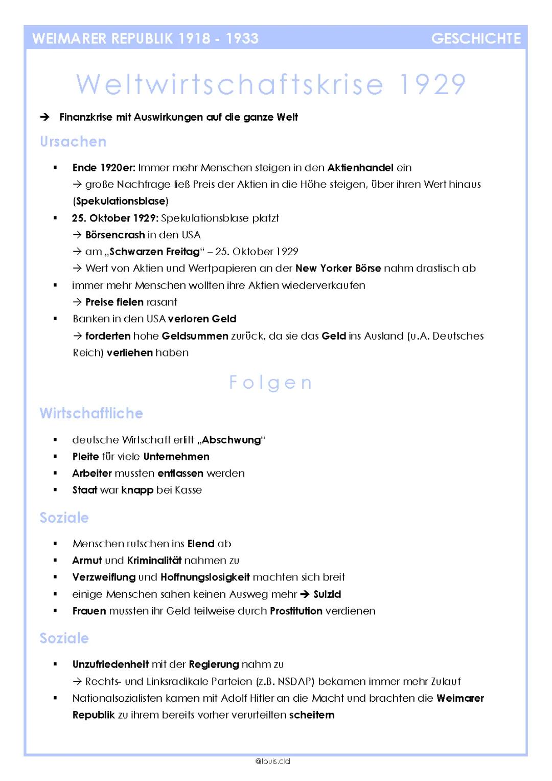 Weltwirtschaftskrise 1929