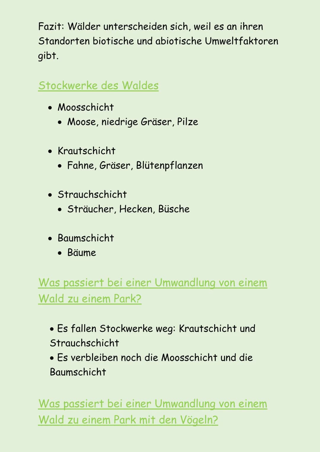 ÖKOSYSTEM WALD
Was ist ein Ökosystem?
• Unbelebte Natur = Biotop (z.B. Boden, Klima)
• Belebte Natur = Biozönose (z.B. Pflanzen, Tiere)
• Bi