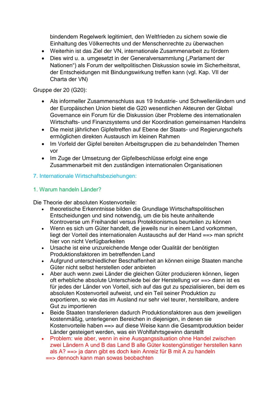 Inhaltsfeld 7: Globale Strukturen und Prozesse:
1. Internationale Friedens- und Sicherheitspolitik:
Sicherheitsbegriff:
Nicht nur Abwesenhei