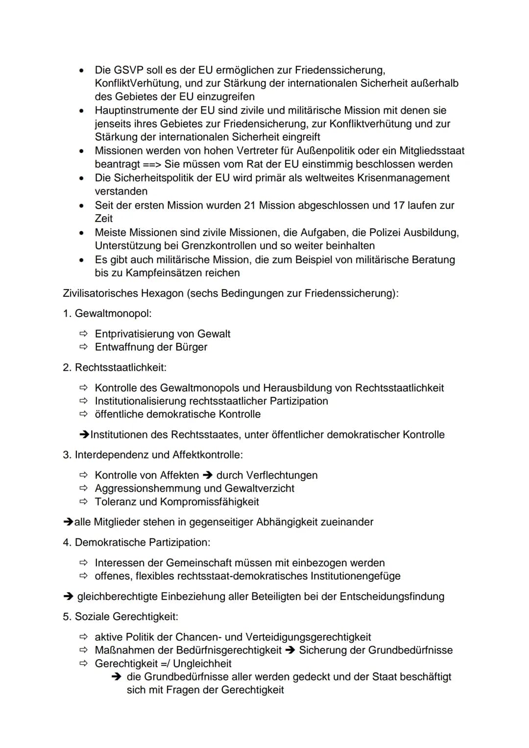 Inhaltsfeld 7: Globale Strukturen und Prozesse:
1. Internationale Friedens- und Sicherheitspolitik:
Sicherheitsbegriff:
Nicht nur Abwesenhei