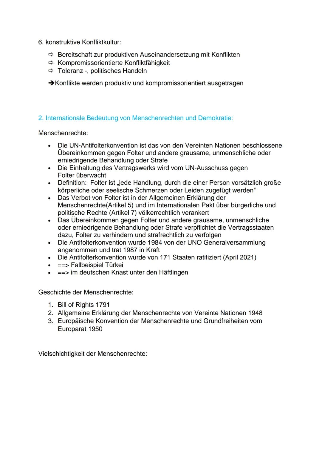 Inhaltsfeld 7: Globale Strukturen und Prozesse:
1. Internationale Friedens- und Sicherheitspolitik:
Sicherheitsbegriff:
Nicht nur Abwesenhei