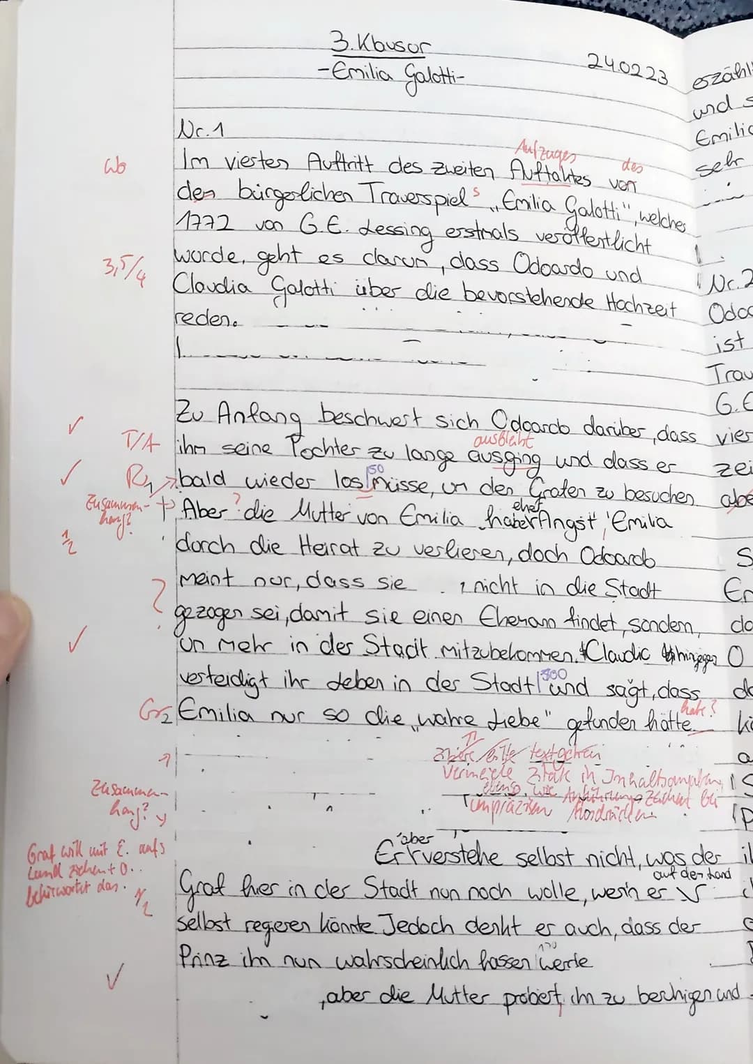 Deutsch E-Phase (Way) Klausur Nr. 3, 24.02.2023
Thema: Emilia Galotti -
i - Aufklärung
Aufgabenstellung
1. Fassen Sie die hier gekürzt vorli