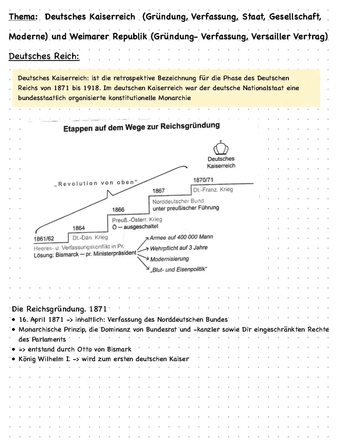 Deutsches Kaiserreich und Weimarer Republik 