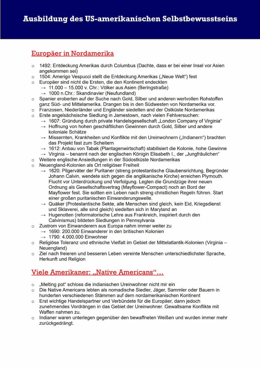Die USA-
von den rebellischen
Kolonien zur globalen
Supermacht
— Ausbildung des US-amerikanischen Selbstbewusstseins
Europäer in Nordamerika