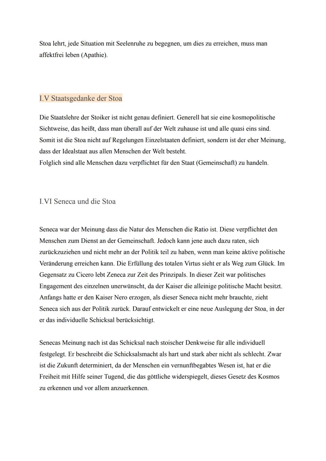 Die Stoa und Cicero
Josephine
Inhaltsverzeichnis
I. Stoa
II Stationen der Stoa
I.II Das Weltverständnis der Stoa
Q2, Latein I.III Die Philos