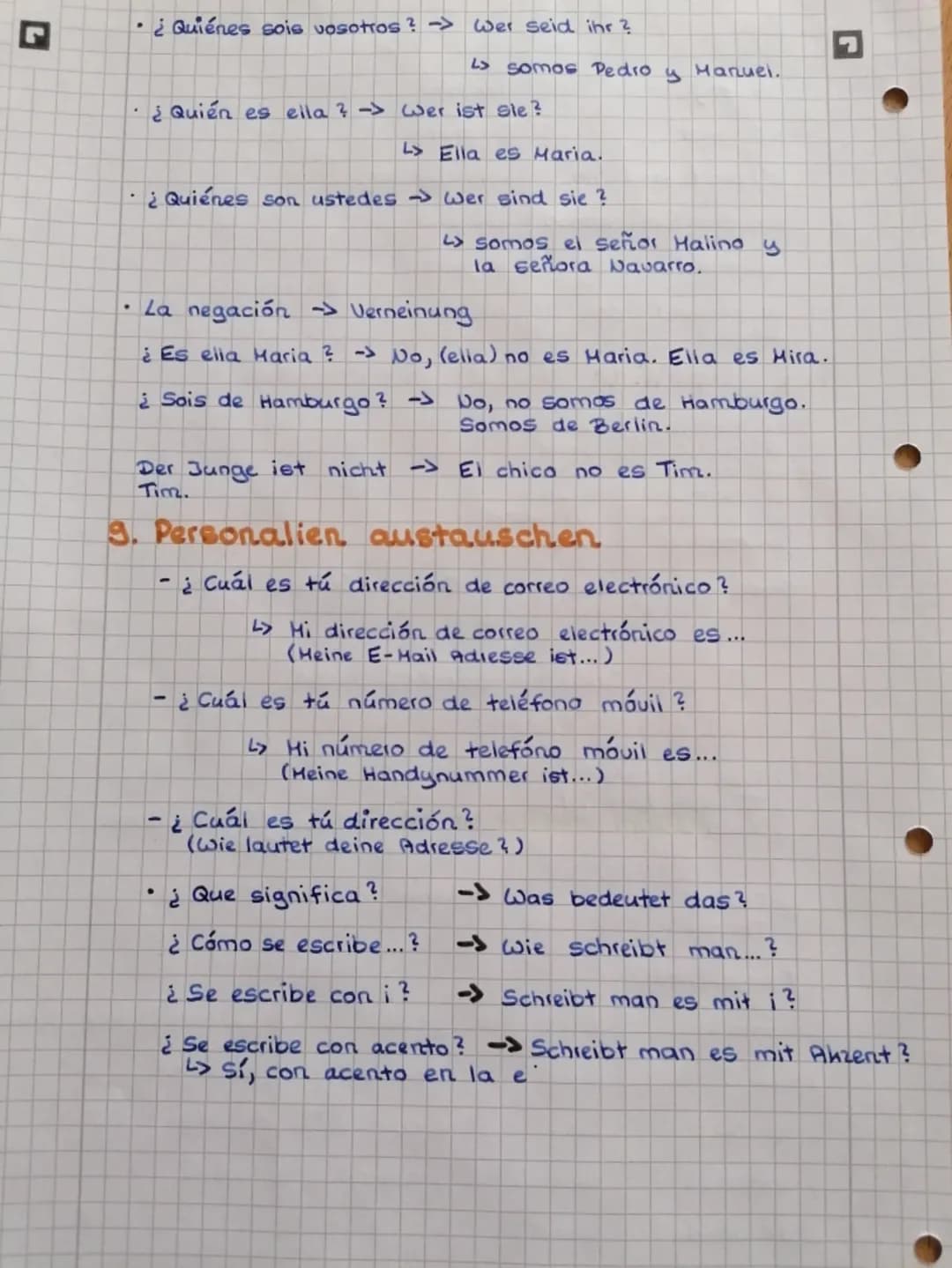 IG
ESPAÑOL
A. abecedario
a. Los númeras
3. Masculino/ Feminino + Plural/Singular
4. Begrüßungen und Verabschiedungen
5. Dach dem Befinden fr