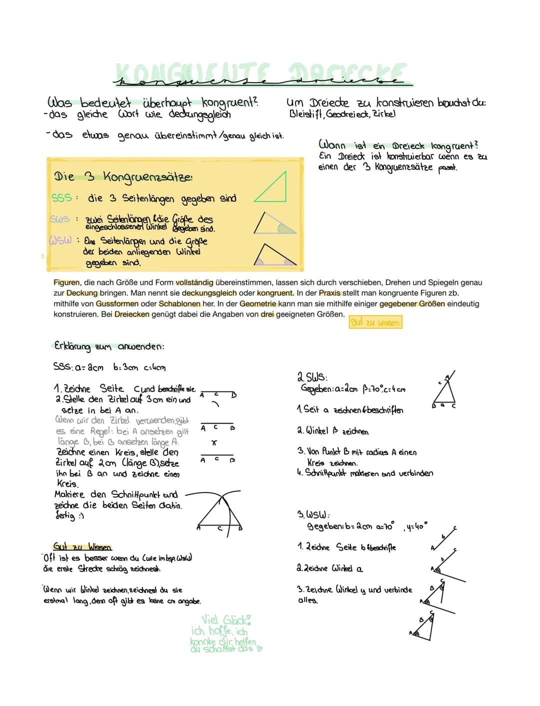 KONGWENTS DRESCHE
Was bedeutet überhaupt kongruent?
-das gleiche Wort wie deckungsgleich
-das etwas genau übereinstimmt/genau gleich ist.
Di