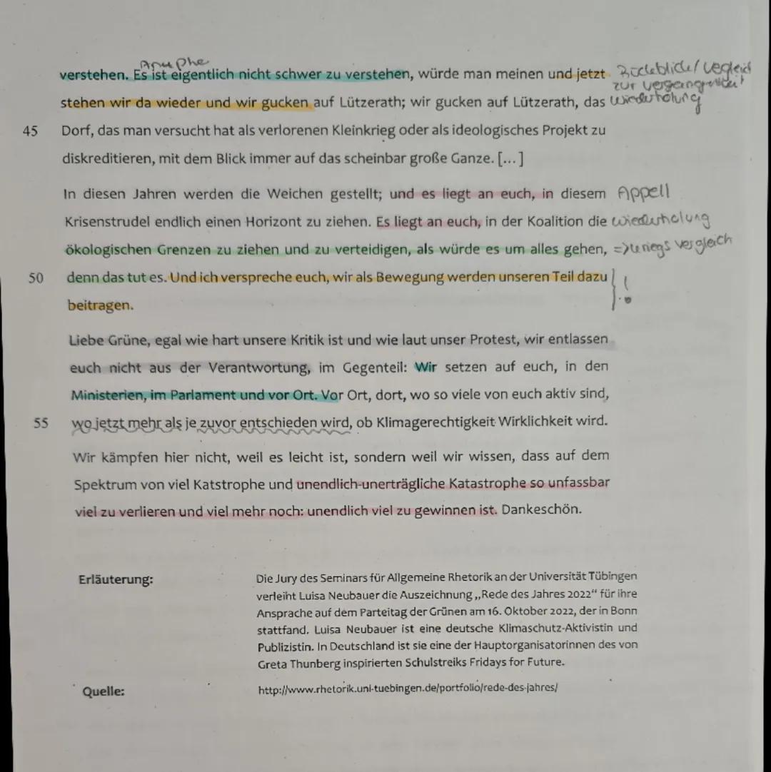 1. Klausur
Deutsch, Grundkurs Q2
Thema: (Politische) Reden in ihrem historischen Kontext analysieren
Aufgabenstellung
1. Analysieren Sie den