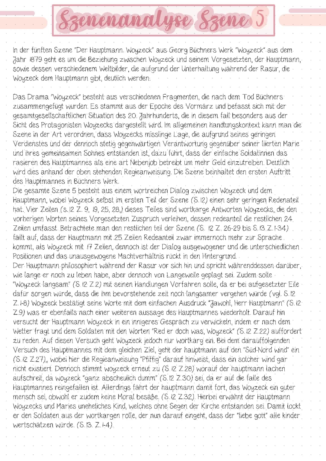 Woyzeck Szene 5: Zusammenfassung, Analyse und PDF