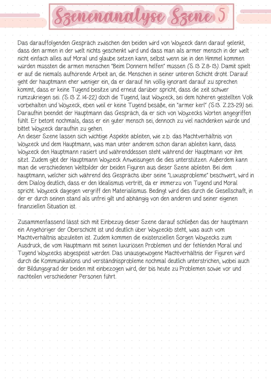 Szenenanalyse Szene 5
In der fünften Szene "Der Hauptmann. Woyzeck" aus Georg Büchners Werk "Woyzeck" aus dem.
Jahr 1879 geht es um die Bezi