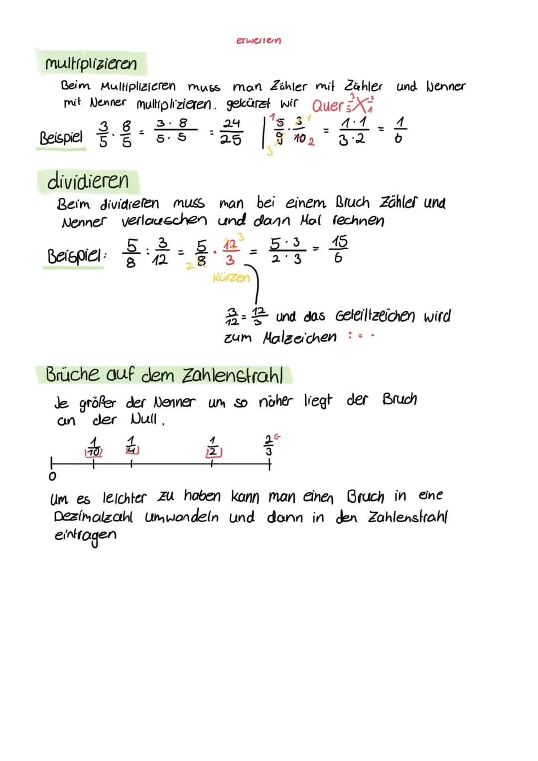 Brüche
Zähler
Bruchstrich
\!.(
Beispiel:
Nenner
erweitern und kürzen
erweilern: du erweiterst einen Bruch in dem du den Nenner und
den Zähle