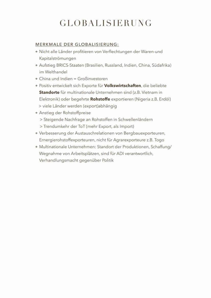 VIER DIMENSIONEN DER GLOBALISIERUNG:
GLOBALISIERUNG
M6 Dimensionen der Globalisierung
ÖKONOMIE
KOMMUNI-
KATION
,,Vernetzte Welt"
Innovatione