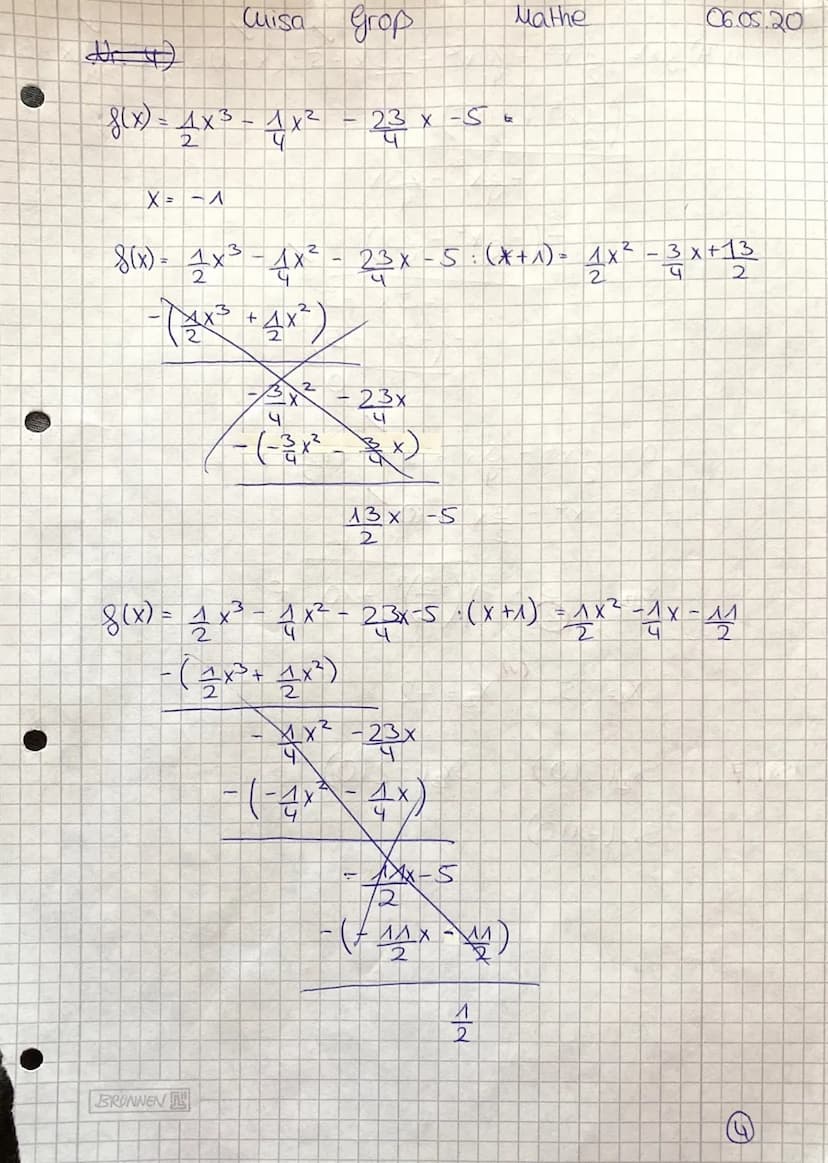 rufliches Gymnasium
Mathematik
KA 3
Name: Luisa grop
1 2 3 4 5 6
2117 116 9 7/1/46150
Alle Aufgaben sind mit lückenlosen Ausrechnungen, nach