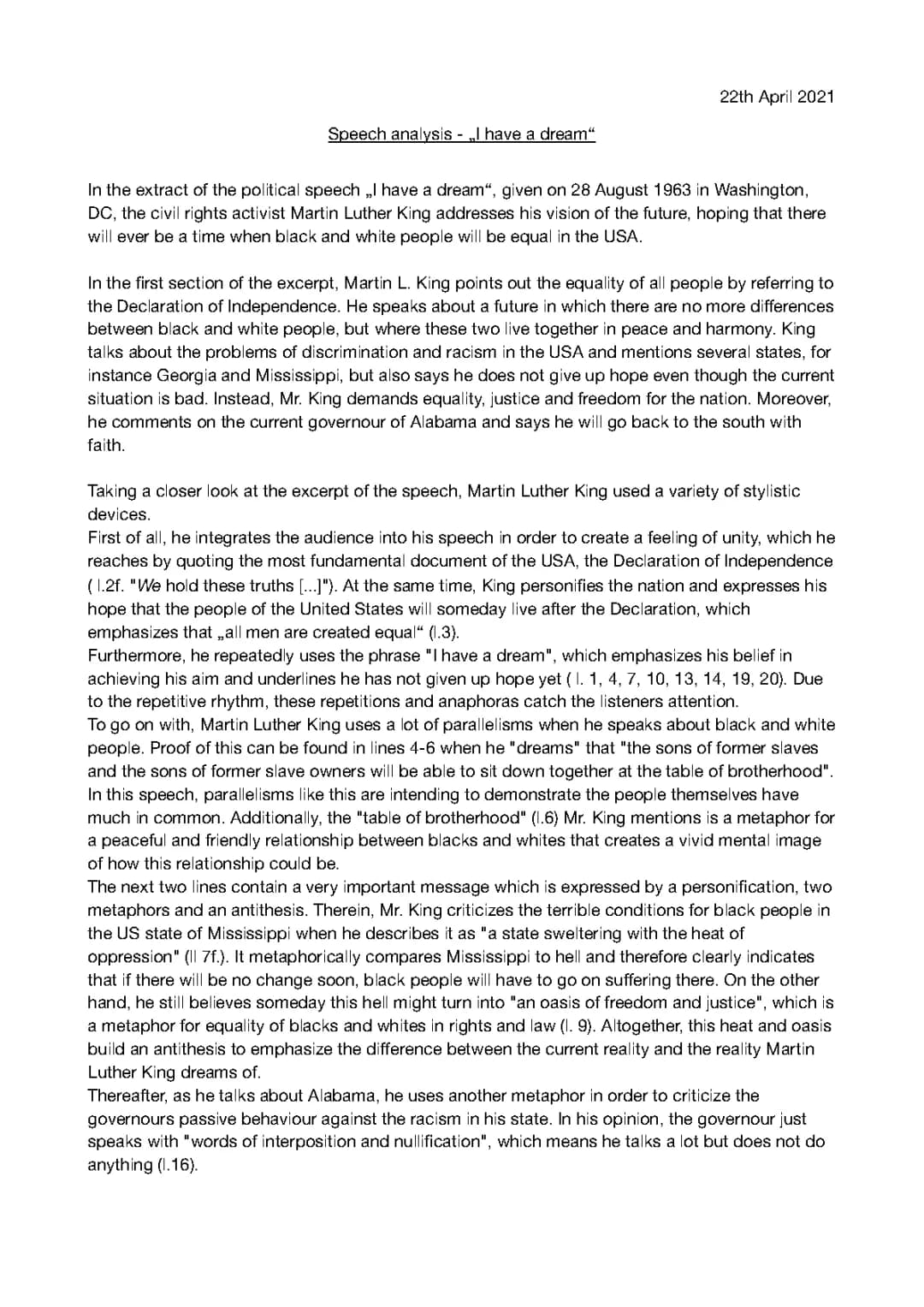 I Have a Dream Speech Analysis PDF: Explore Martin Luther King's Ideas