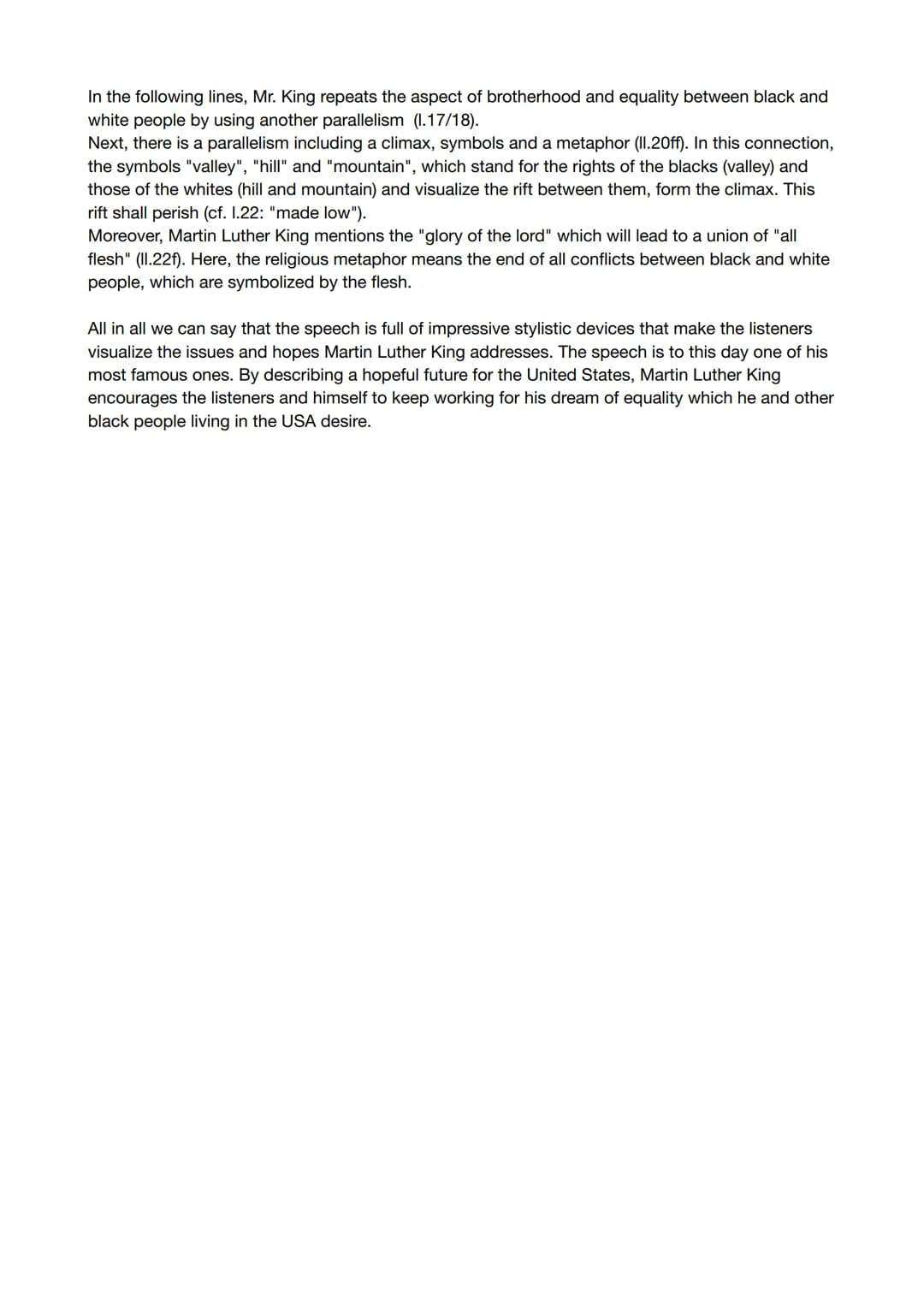 Speech analysis - „I have a dream"
22th April 2021
In the extract of the political speech ,,I have a dream", given on 28 August 1963 in Wash