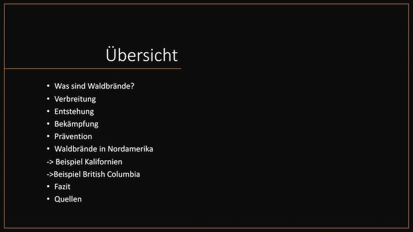 Waldbrände
am Beispiel Nordamerika ●
Was sind Waldbrände?
• Verbreitung
●
Entstehung
Bekämpfung
Prävention
●
●
●
Waldbrände in Nordamerika
-