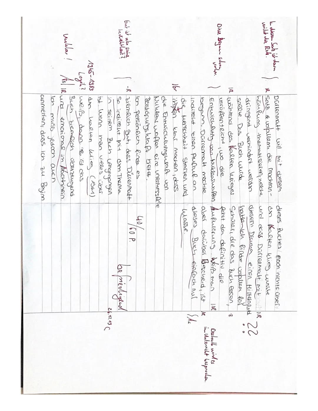 Deutsch GK 11
Thema: Gesellschaftliche Verantwortung und ihre Darstellung in dramatischen Texten am
Beispiel ,,Die Physiker" von Dürrenmatt 