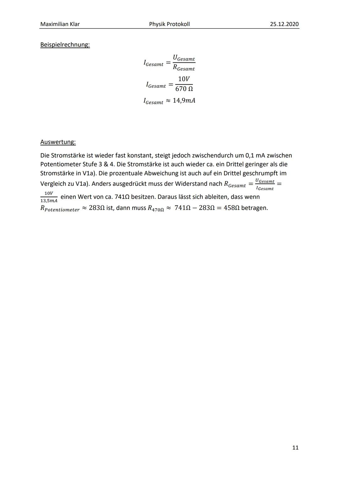 PROTOKOLL ZU
SPANNUNGSTEILERN Maximilian Klar
Inhalt
1. Grundlagen / Theorie:
2. Versuchsdurchführung:..
Versuch 1:.
a) Potentiometerschaltu