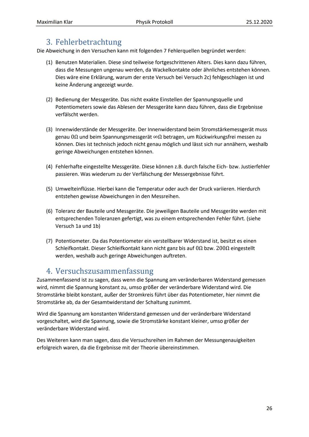 PROTOKOLL ZU
SPANNUNGSTEILERN Maximilian Klar
Inhalt
1. Grundlagen / Theorie:
2. Versuchsdurchführung:..
Versuch 1:.
a) Potentiometerschaltu