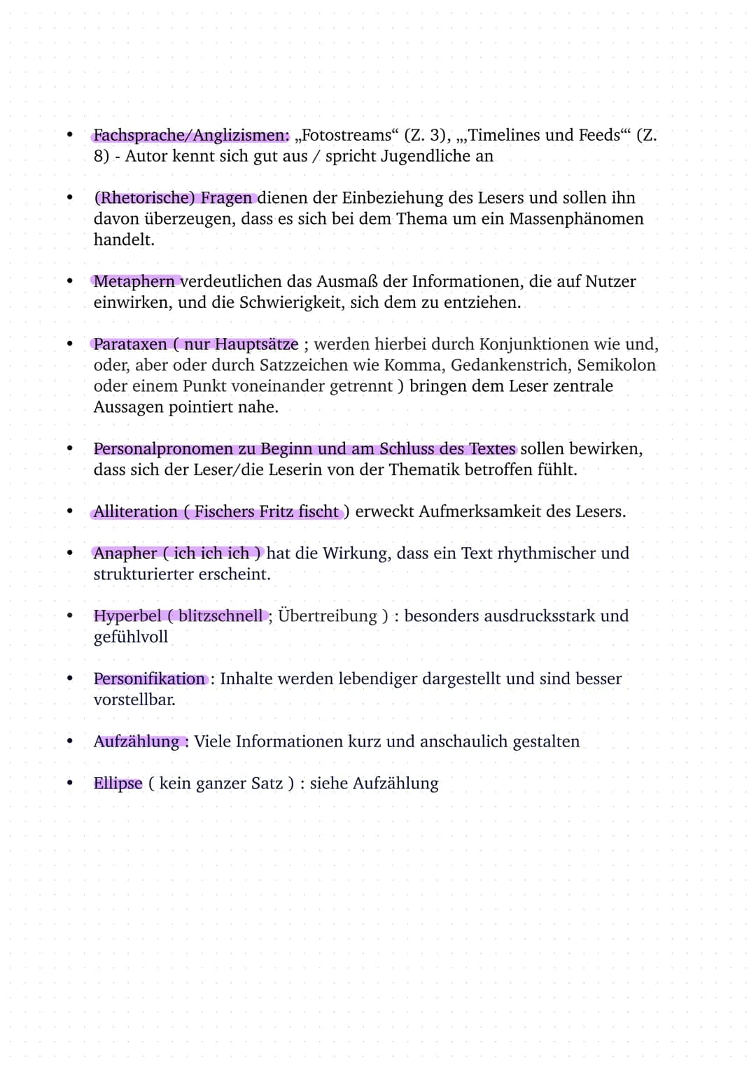 Einleitung
Titel
Autor
Erscheinungsjahr
●
Hauptteil
Textsorte
Thema
situativer / kommunikativer
Zusammenhang
Inhalt
Kernthese / Sinnabschnit