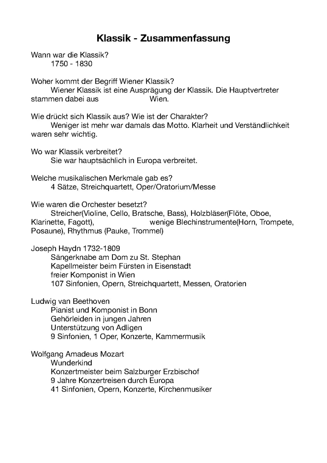 Wiener Klassik: Merkmale, Komponisten und Werke
