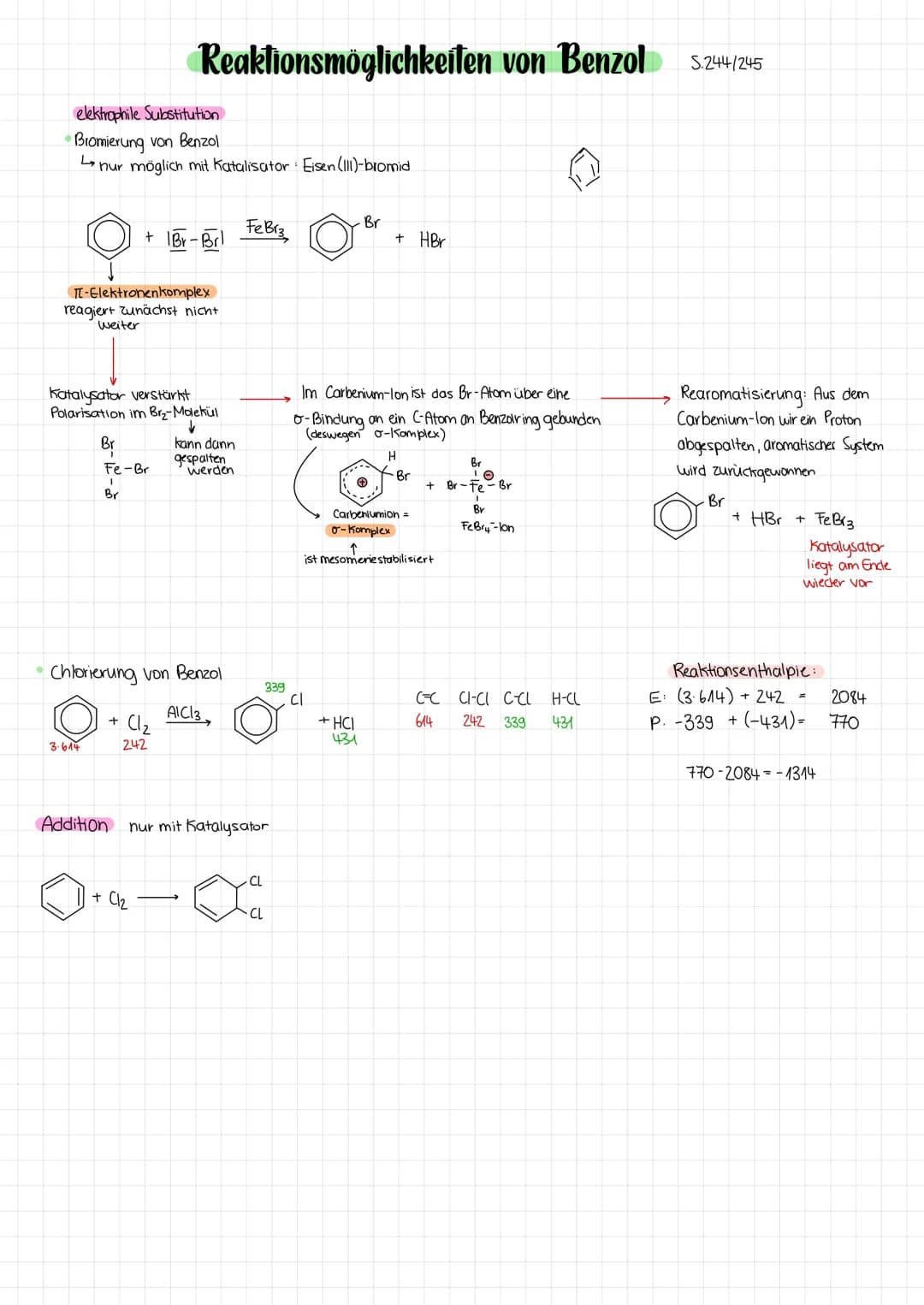 Benzol- Begründer einer einer neuen Stoffklasse S.238/239
Eigenschaften von Benzol:
·leicht entzündbar, brennt mit stark rußender Flamme
→ u