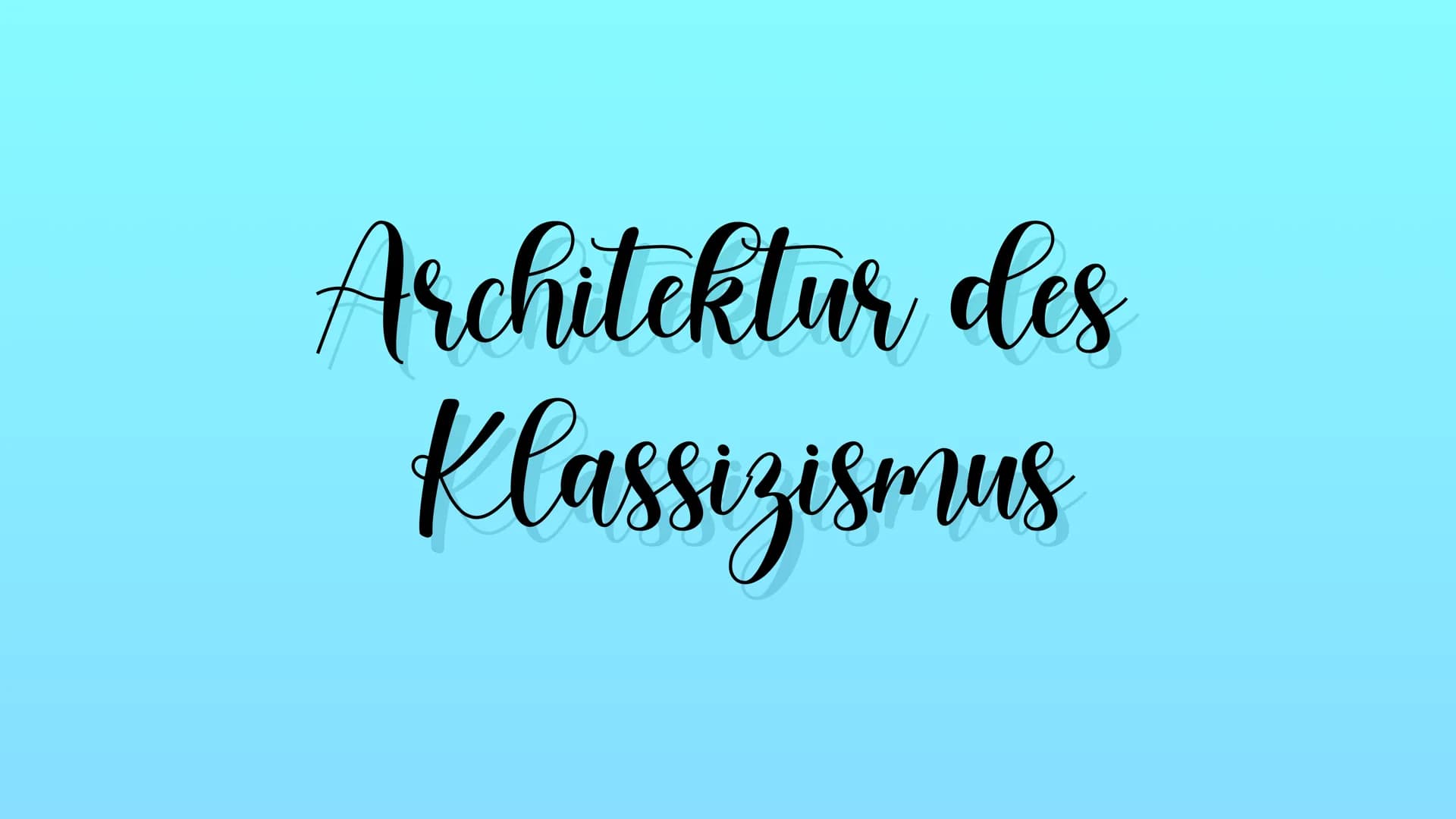 Klassizismus
& die Architektur der Epoche
Die Epoche (ca. 1770-1840)
von Klassik abgeleitet
Rückgriff auf römische und griechische antike
au