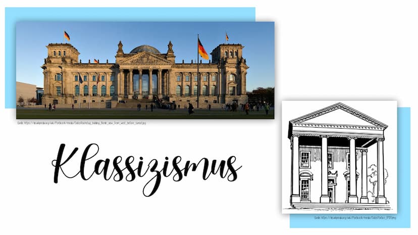Klassizismus
& die Architektur der Epoche
Die Epoche (ca. 1770-1840)
von Klassik abgeleitet
Rückgriff auf römische und griechische antike
au