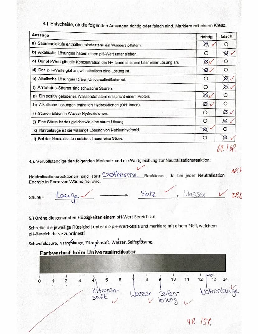 Chemie-Test
Name:
Punkte: 255
Viel Erfolg!
von
4. Salzsäure
5.
14.11.2018
29,5%. Not
18607
1.) Markiere die richtigen Aussagen mit einem Kre