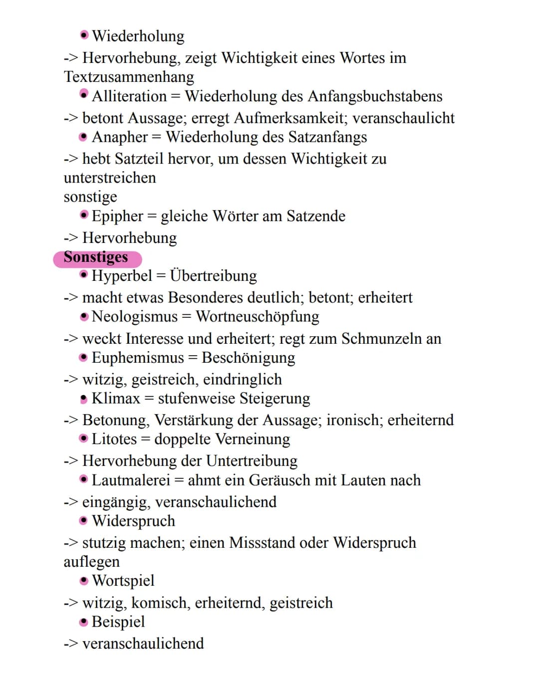 Wortarten
WORTEBENE
anschauliche Adjektive
-> veranschaulichen den Inhalt; Leser hat genaues Bild vor
Augen, kann sich gut in die Situation 