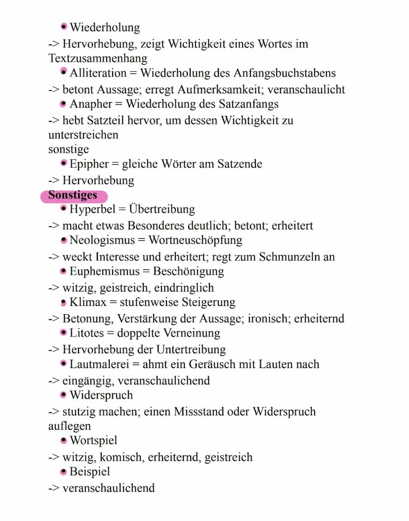 Wortarten
WORTEBENE
anschauliche Adjektive
-> veranschaulichen den Inhalt; Leser hat genaues Bild vor
Augen, kann sich gut in die Situation 
